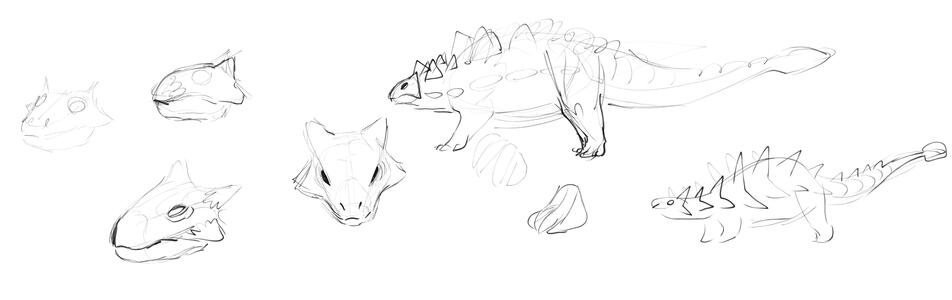 Study of an ankylosaurus, by Rue (bobthedragon)